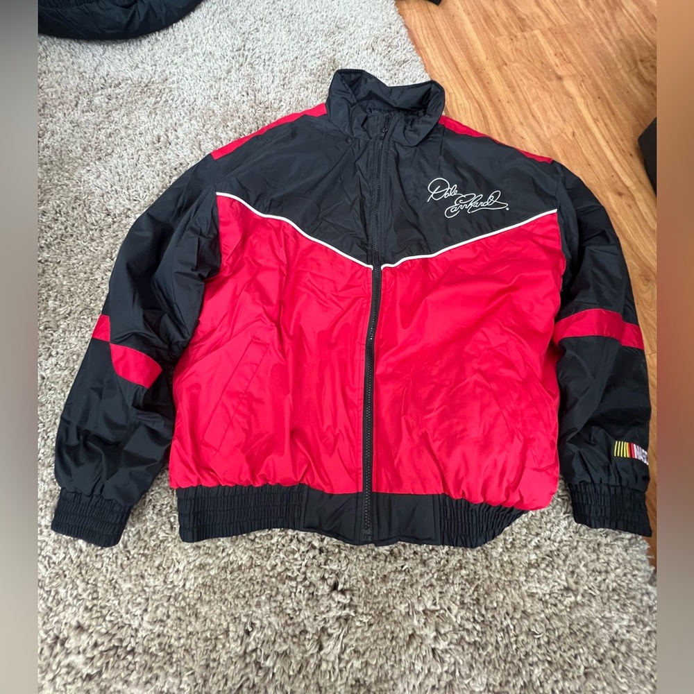 Vintage Chase Authentics Dale Earnhardt NASCAR Jacket Black Red XL